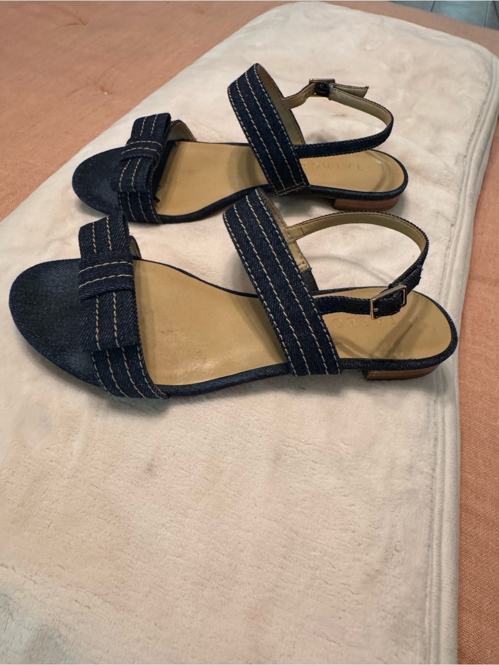 Talbots Dark Blue Denim Open-Toe Sandals